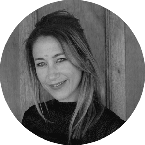 Black and white portrait of Marisol Challen.